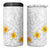 Tonga White Sunday 4 in 1 Can Cooler Tumbler Polynesian Tribal Simple