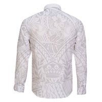 Tonga White Sunday Family Matching Mermaid Dress and Hawaiian Shirt Polynesian Plumeria Tribal Simple LT9 - Polynesian Pride