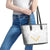 Tonga White Sunday Leather Tote Bag Polynesian Plumeria Tribal Simple LT9 - Polynesian Pride