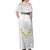 Tonga White Sunday Off Shoulder Maxi Dress Polynesian Plumeria Tribal Simple LT9 - Polynesian Pride