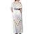 Tonga White Sunday Off Shoulder Maxi Dress Polynesian Plumeria Tribal Simple LT9 - Polynesian Pride