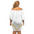 Tonga White Sunday Off Shoulder Short Dress Polynesian Plumeria Tribal Simple LT9 - Polynesian Pride