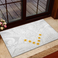 Tonga White Sunday Rubber Doormat Polynesian Plumeria Tribal Simple LT9 - Polynesian Pride
