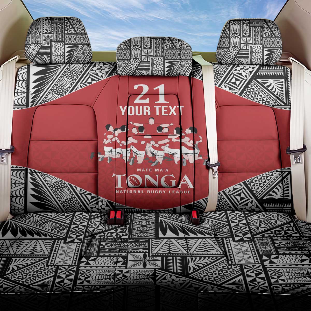 Custom Tonga Rugby Mate Ma'a Back Car Seat Cover Tonga XIII Make History Pacific Champions