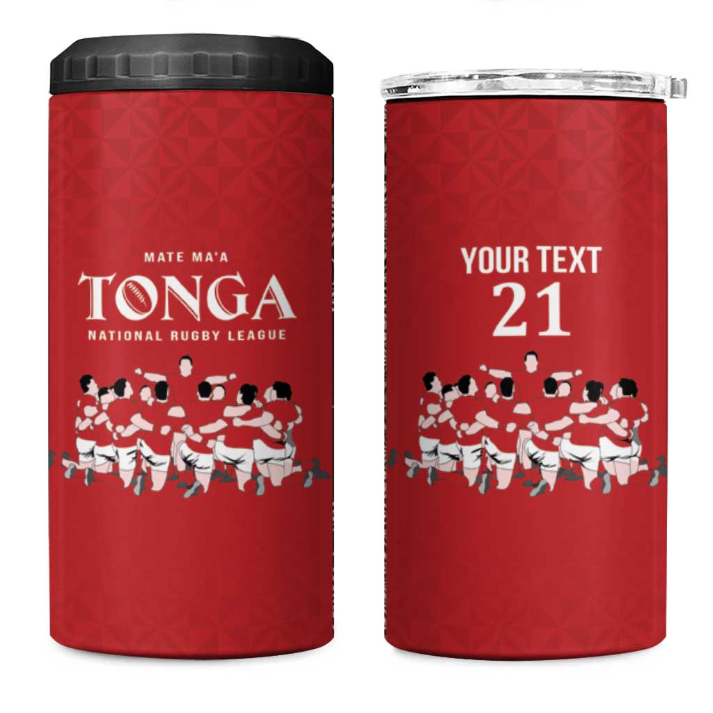 Custom Tonga Rugby Mate Ma'a 4 in 1 Can Cooler Tumbler Tonga XIII Make History Pacific Champions