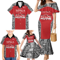 Custom Tonga Rugby Mate Ma'a Family Matching Mermaid Dress and Hawaiian Shirt Tonga XIII Make History Pacific Champions LT9 - Polynesian Pride