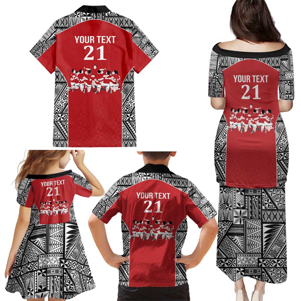 Custom Tonga Rugby Mate Ma'a Family Matching Puletasi and Hawaiian Shirt Tonga XIII Make History Pacific Champions