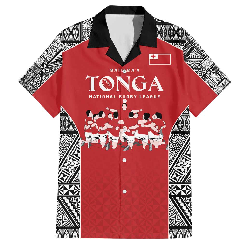 Custom Tonga Rugby Mate Ma'a Hawaiian Shirt Tonga XIII Make History Pacific Champions