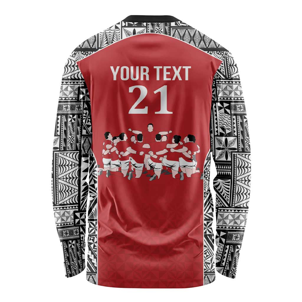 Custom Tonga Rugby Mate Ma'a Long Sleeve Shirt Tonga XIII Make History Pacific Champions