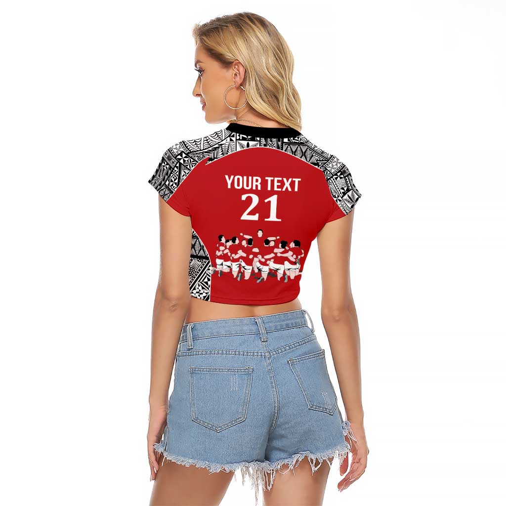 Custom Tonga Rugby Mate Ma'a Raglan Cropped T Shirt Tonga XIII Make History Pacific Champions