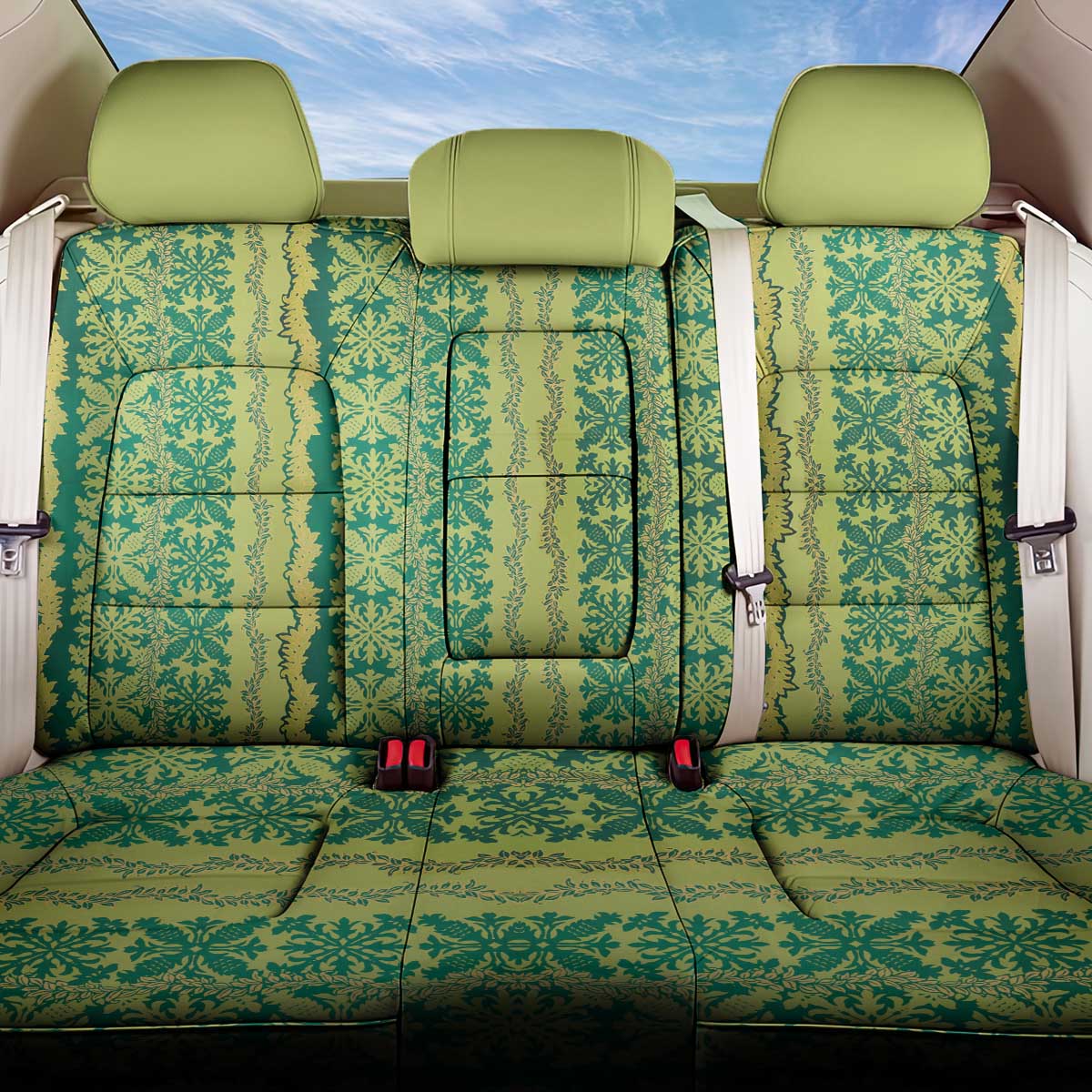 Hawaii Lei with Tribal Quilt Motif Back Car Seat Cover