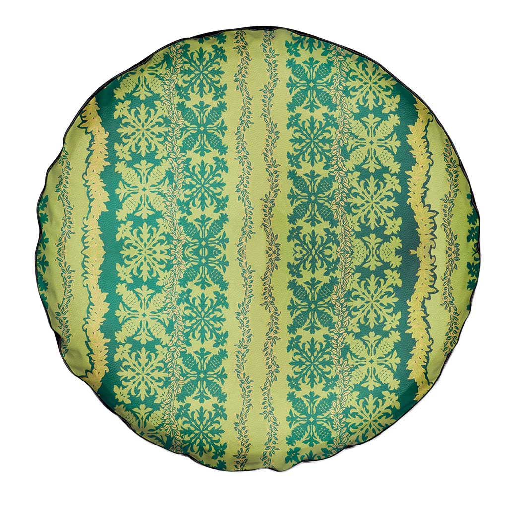 Hawaii Lei with Tribal Quilt Motif Spare Tire Cover