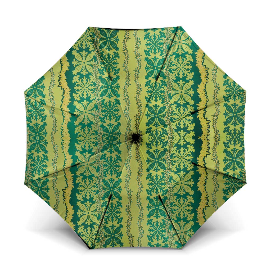 Hawaii Lei with Tribal Quilt Motif Umbrella - Polynesian Pride