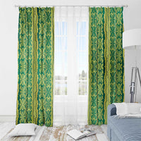 Hawaii Lei with Tribal Quilt Motif Window Curtain