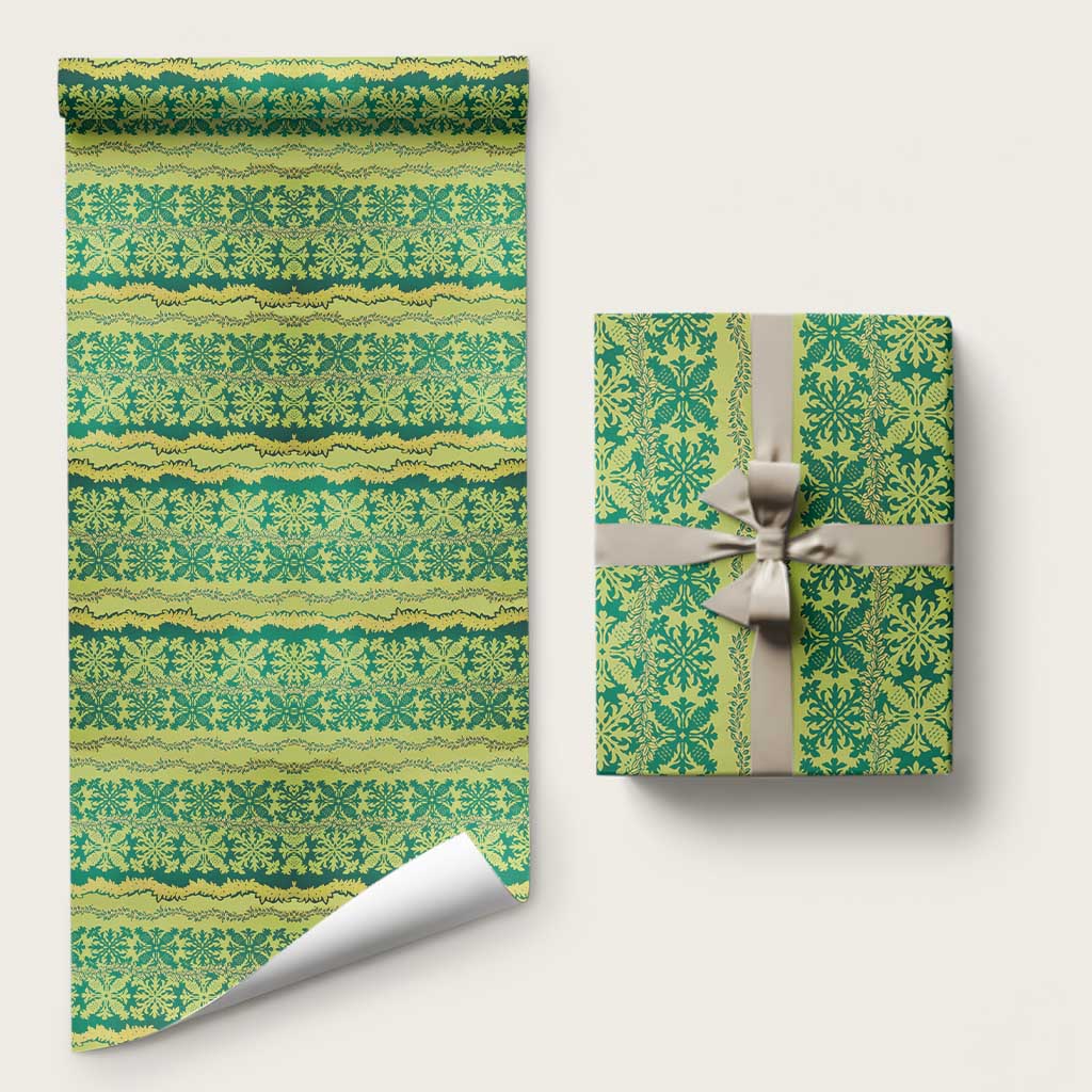 Hawaii Lei with Tribal Quilt Motif Wrapping Paper - Polynesian Pride