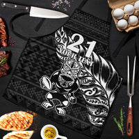 New Zealand Rugby Warrior Custom Apron Black Fern Taniko Motif - Polynesian Pride