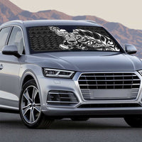 New Zealand Rugby Warrior Custom Auto Sun Shade Black Fern Taniko Motif - Polynesian Pride