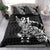 New Zealand Rugby Warrior Custom Bedding Set Black Fern Taniko Motif