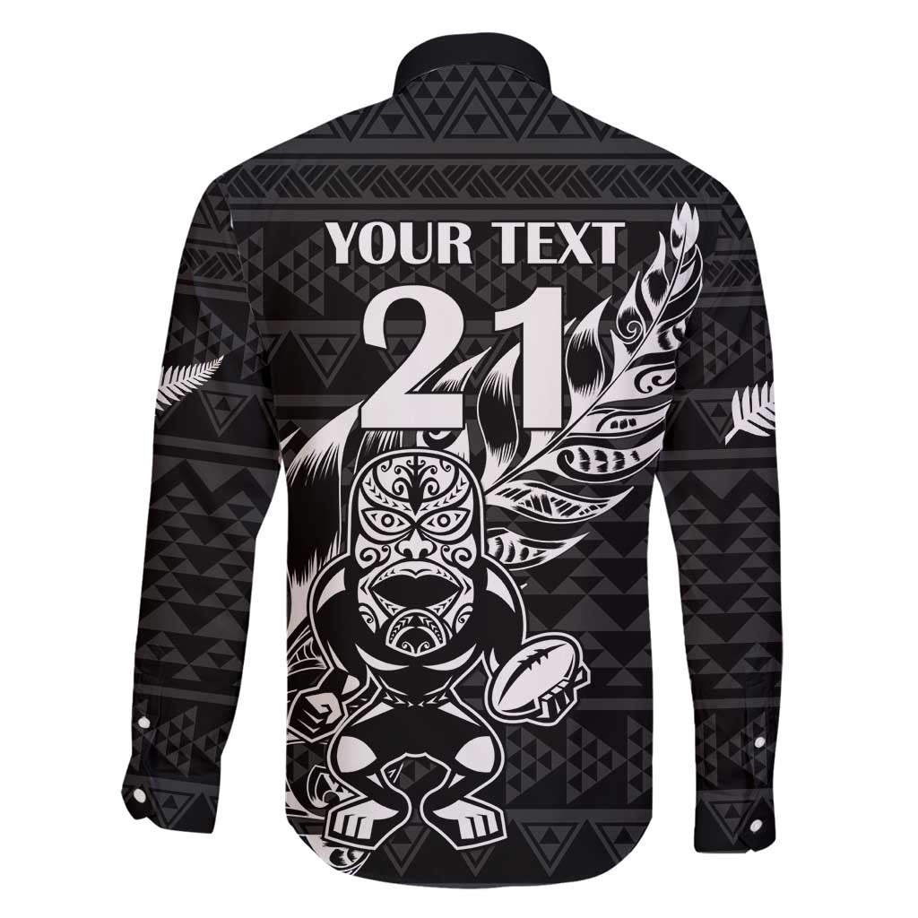 New Zealand Rugby Warrior Custom Family Matching Puletasi and Hawaiian Shirt Black Fern Taniko Motif