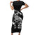 New Zealand Rugby Warrior Custom Family Matching Short Sleeve Bodycon Dress and Hawaiian Shirt Black Fern Taniko Motif