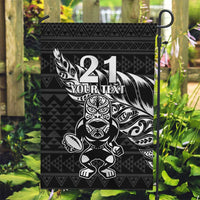 New Zealand Rugby Warrior Custom Garden Flag Black Fern Taniko Motif