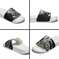 New Zealand Rugby Warrior Custom Slide Sandals Black Fern Taniko Motif - Polynesian Pride