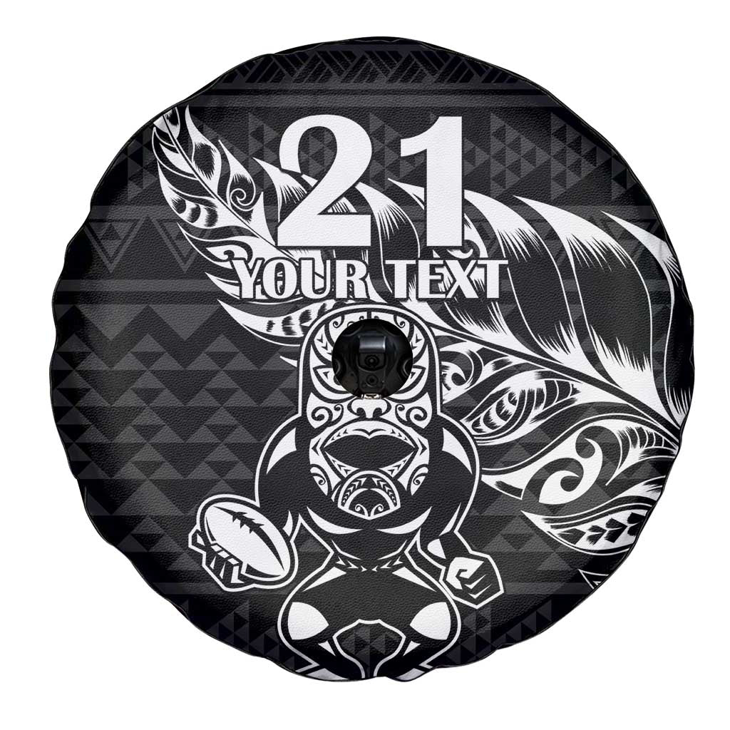 New Zealand Rugby Warrior Custom Spare Tire Cover Black Fern Taniko Motif