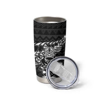 New Zealand Rugby Warrior Custom Tumbler Cup Black Fern Taniko Motif