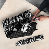 New Zealand Rugby Warrior Custom Umbrella Black Fern Taniko Motif - Polynesian Pride