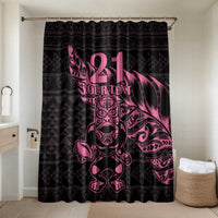 New Zealand Rugby Warrior Custom Bathroom Set Pink Fern Taniko Motif - Polynesian Pride