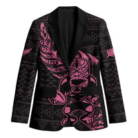 New Zealand Rugby Warrior Custom Blazer Pink Fern Taniko Motif - Polynesian Pride