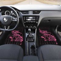New Zealand Rugby Warrior Custom Car Mats Pink Fern Taniko Motif