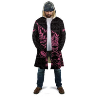 New Zealand Rugby Warrior Custom Cloak Pink Fern Taniko Motif - Polynesian Pride
