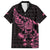 New Zealand Rugby Warrior Custom Family Matching Long Sleeve Bodycon Dress and Hawaiian Shirt Pink Fern Taniko Motif
