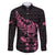 New Zealand Rugby Warrior Custom Family Matching Short Sleeve Bodycon Dress and Hawaiian Shirt Pink Fern Taniko Motif