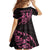 New Zealand Rugby Warrior Custom Kid Short Sleeve Dress Pink Fern Taniko Motif