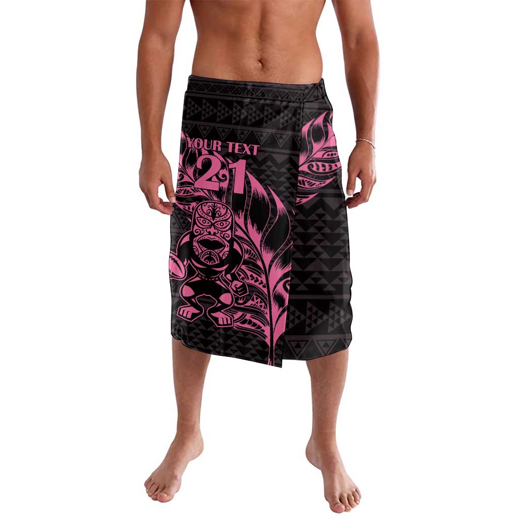 New Zealand Rugby Warrior Custom Lavalava Pink Fern Taniko Motif