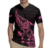 New Zealand Rugby Warrior Custom Rugby Jersey Pink Fern Taniko Motif
