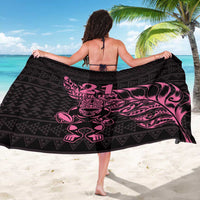 New Zealand Rugby Warrior Custom Sarong Pink Fern Taniko Motif