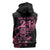 New Zealand Rugby Warrior Custom Sleeveless Zip Hoodie Pink Fern Taniko Motif - Polynesian Pride