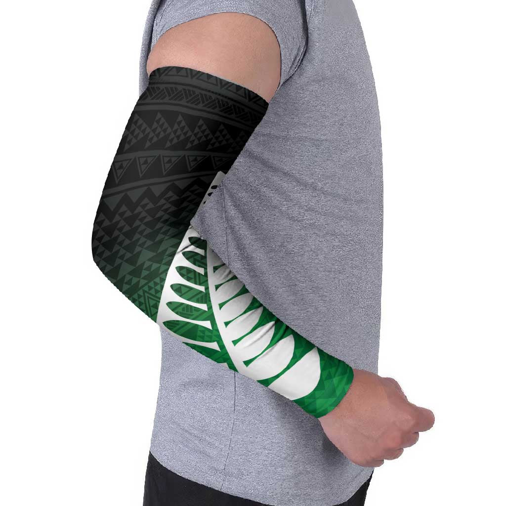 Green Silver Fern Spirit Taniko Tukutuku Personalised Arm Sleeves - Polynesian Pride