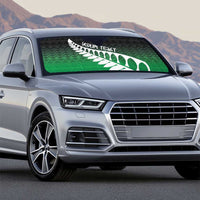 Green Silver Fern Spirit Taniko Tukutuku Personalised Auto Sun Shade - Polynesian Pride