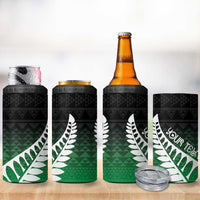 Green Silver Fern Spirit Taniko Tukutuku Personalised 4 in 1 Can Cooler Tumbler