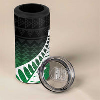 Green Silver Fern Spirit Taniko Tukutuku Personalised 4 in 1 Can Cooler Tumbler