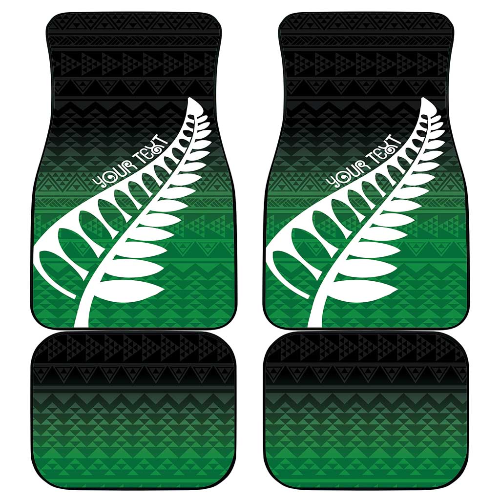 Green Silver Fern Spirit Taniko Tukutuku Personalised Car Mats