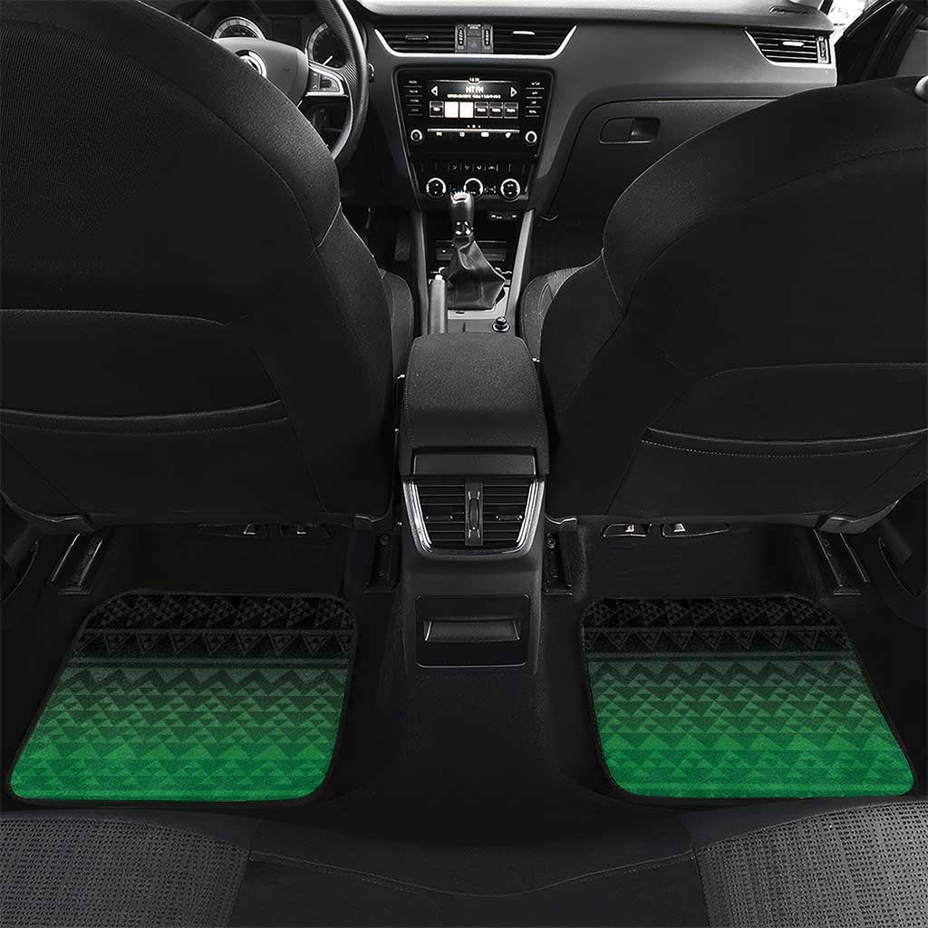 Green Silver Fern Spirit Taniko Tukutuku Personalised Car Mats