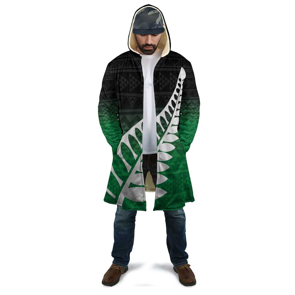 Green Silver Fern Spirit Taniko Tukutuku Personalised Cloak - Polynesian Pride