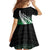 Green Silver Fern Spirit Taniko Tukutuku Personalised Family Matching Long Sleeve Bodycon Dress and Hawaiian Shirt