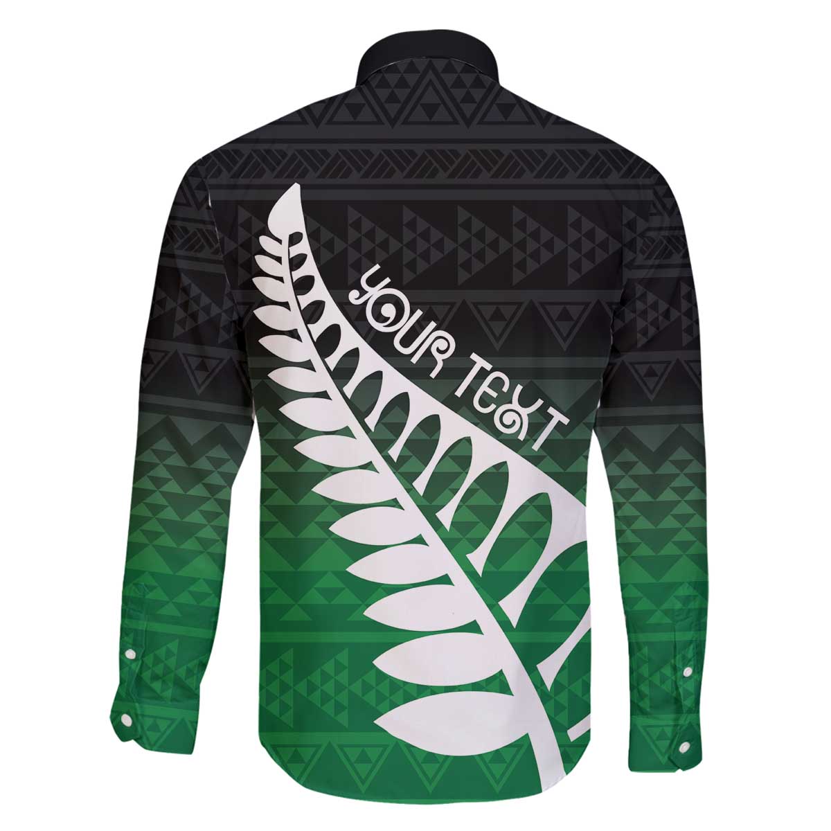 Green Silver Fern Spirit Taniko Tukutuku Personalised Family Matching Off The Shoulder Long Sleeve Dress and Hawaiian Shirt LT9 - Polynesian Pride