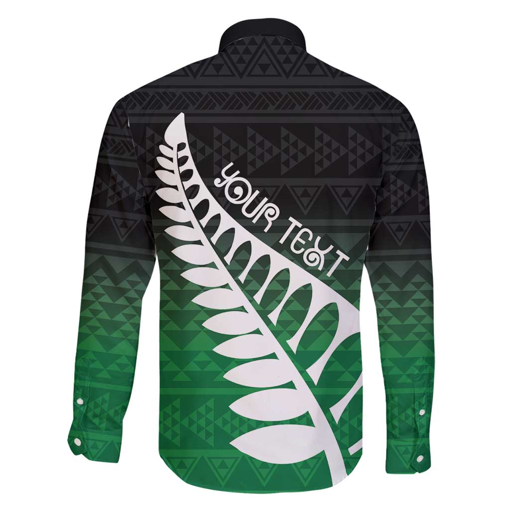Green Silver Fern Spirit Taniko Tukutuku Personalised Family Matching Puletasi and Hawaiian Shirt LT9 - Polynesian Pride